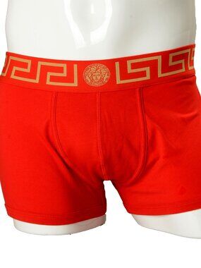 Versace Men's Gold Greeca Border Low Rise Trunk Underwear Versace 6 US L IT 52